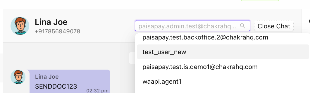 Chat Assign Manually
